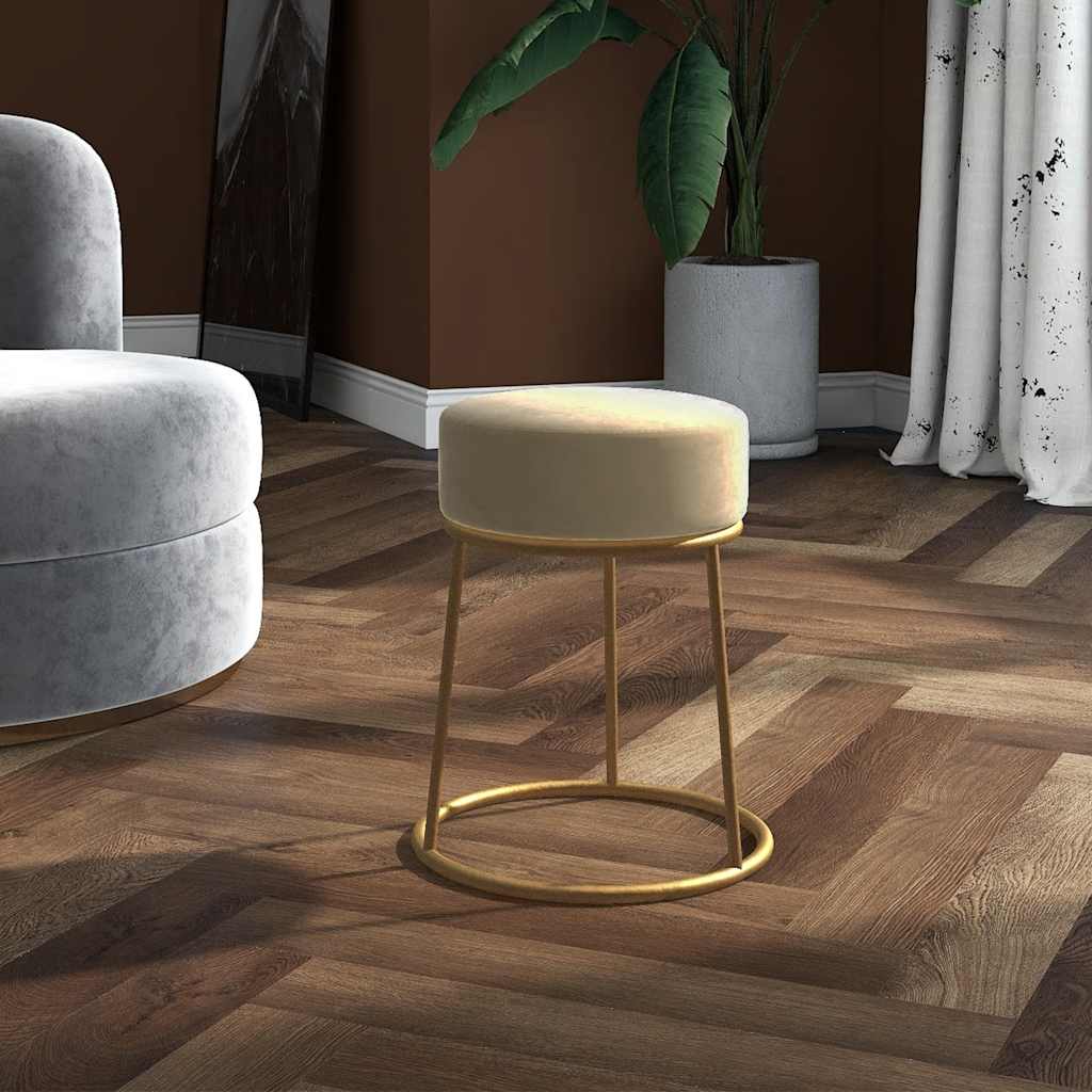 vidaXL Runder Hocker Grün Samt