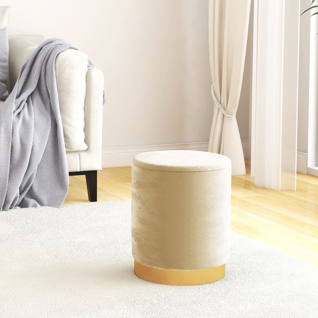 vidaXL Runder Aufbewahrungshocker Grün Samt 31 x 37 cm