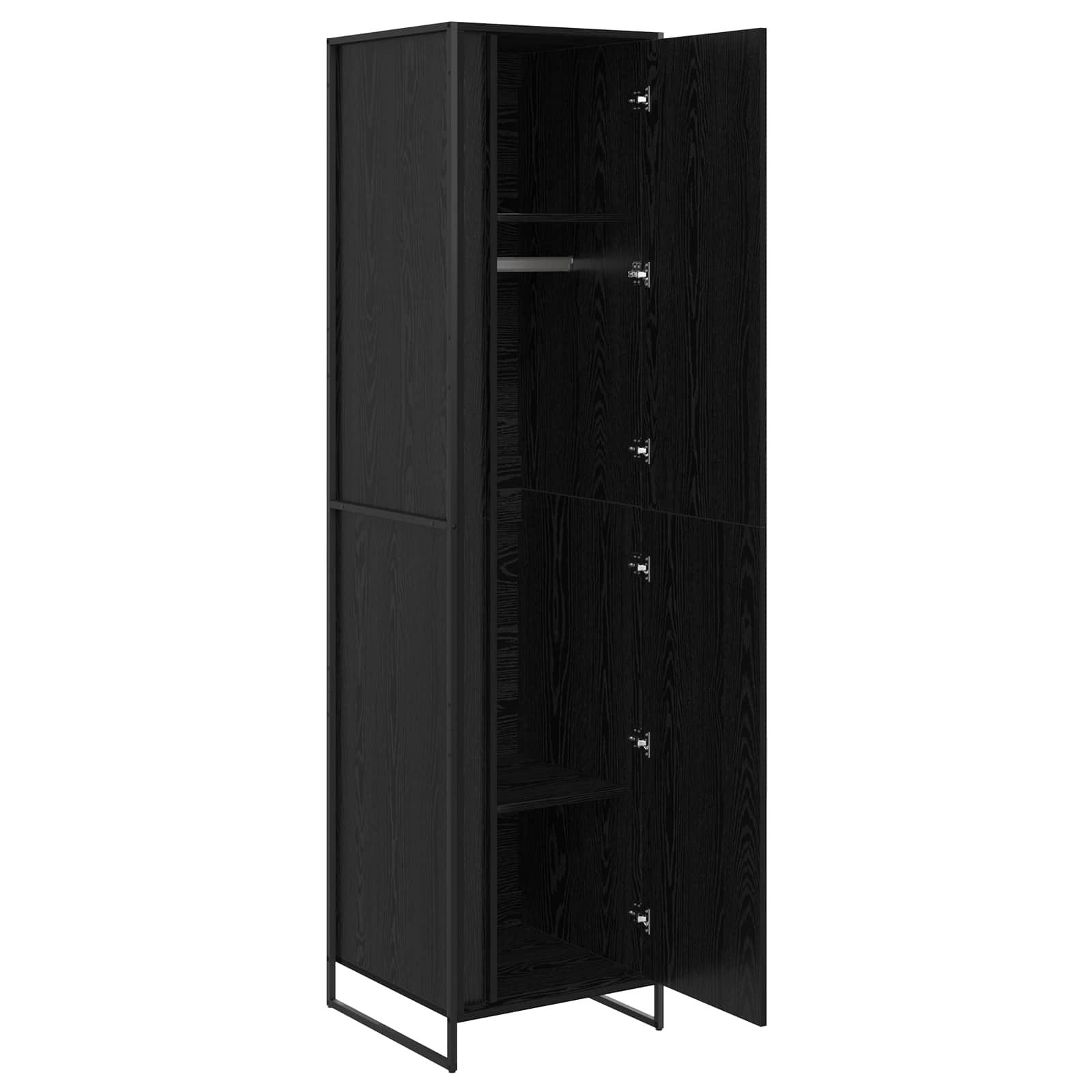 vidaXL Warderobe mit Tür 2 pcs Schwarz Eichen-Optik 50 x 50 x 200 cm