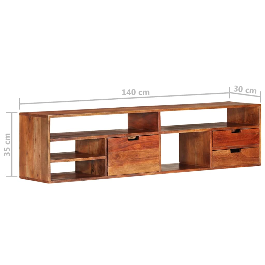 vidaXL TV-Schrank 140x30x35 cm Massivholz Akazie