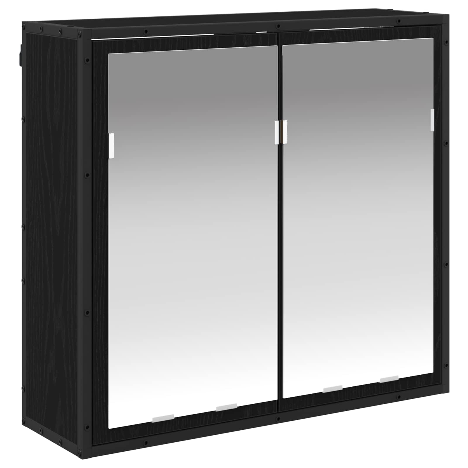 vidaXL Badezimmermöbel-Set mit Tür Schwarz Eichen-Optik Holzwerkstoff