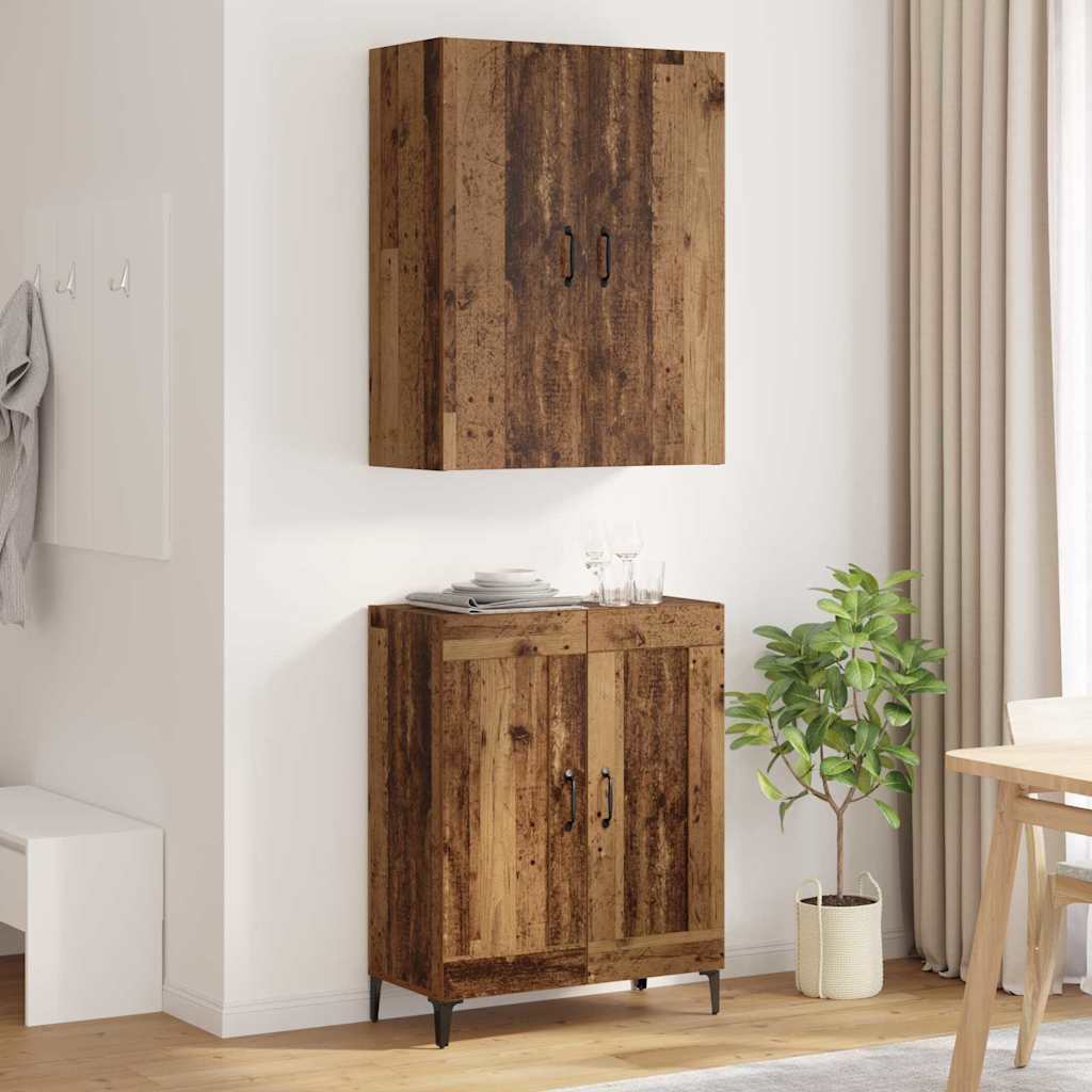vidaXL Highboard Altholz 69,5 x 34 x 180 cm Holzwerkstoff