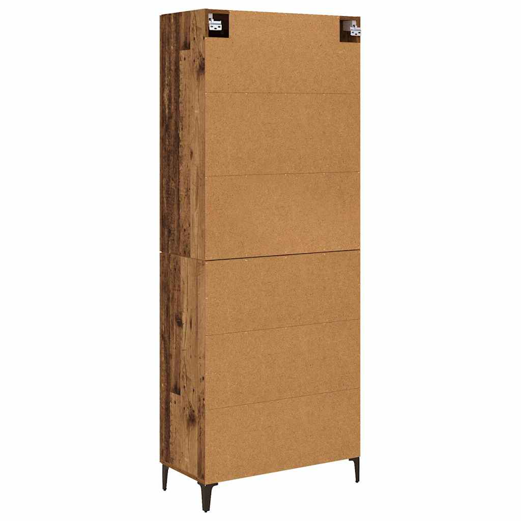 vidaXL Highboard Altholz 69,5 x 34 x 180 cm Holzwerkstoff