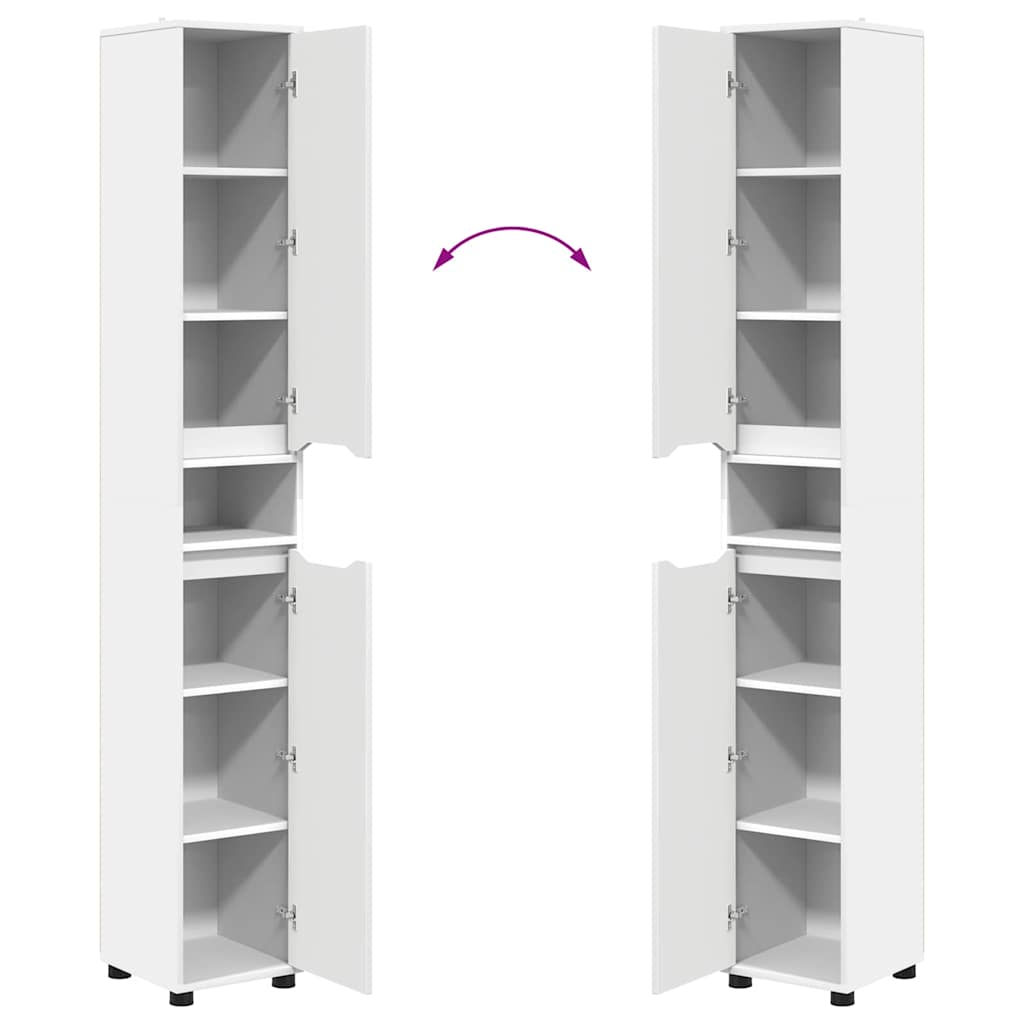 vidaXL Badezimmermöbel-Set mit Schubladen 4 pcs Weiß Holzwerkstoff