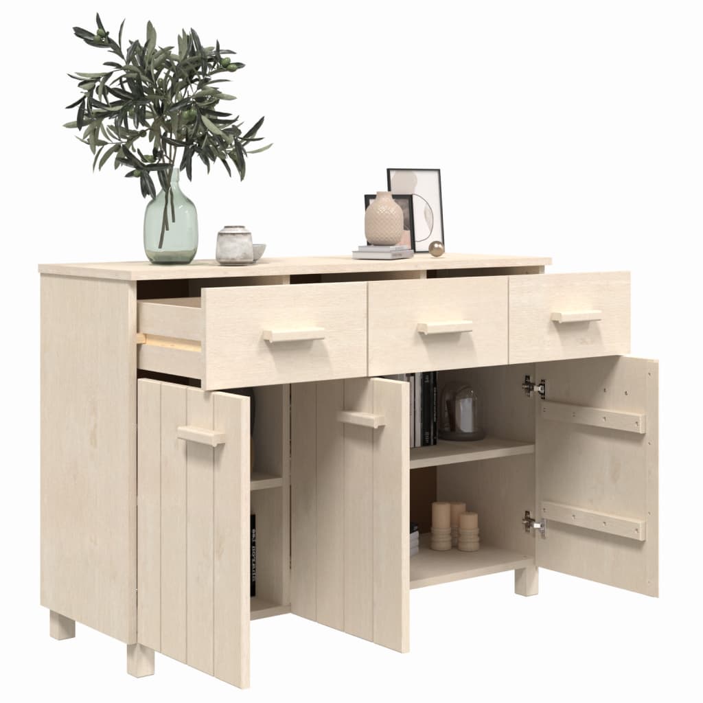 vidaXL Sideboard HAMAR Honigbraun 113x40x80 cm Massivholz Kiefer