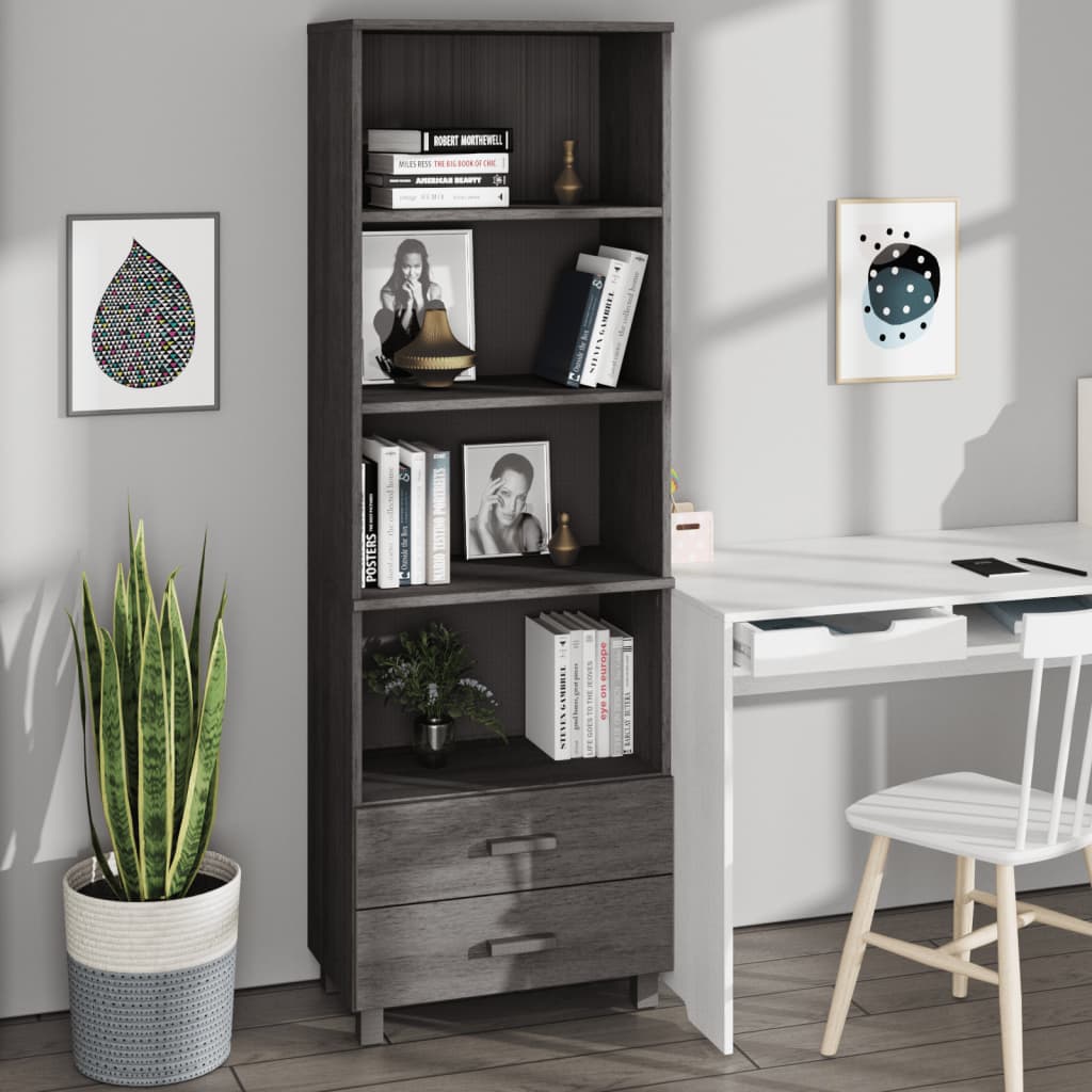 vidaXL Highboard HAMAR Honigbraun 60x35x180 cm Massivholz Kiefer