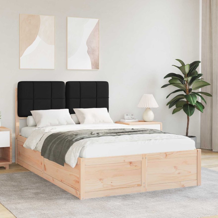 vidaXL Bettgestell mit gepolstertem Kopfteil Hellgrau 200 x 200 cm