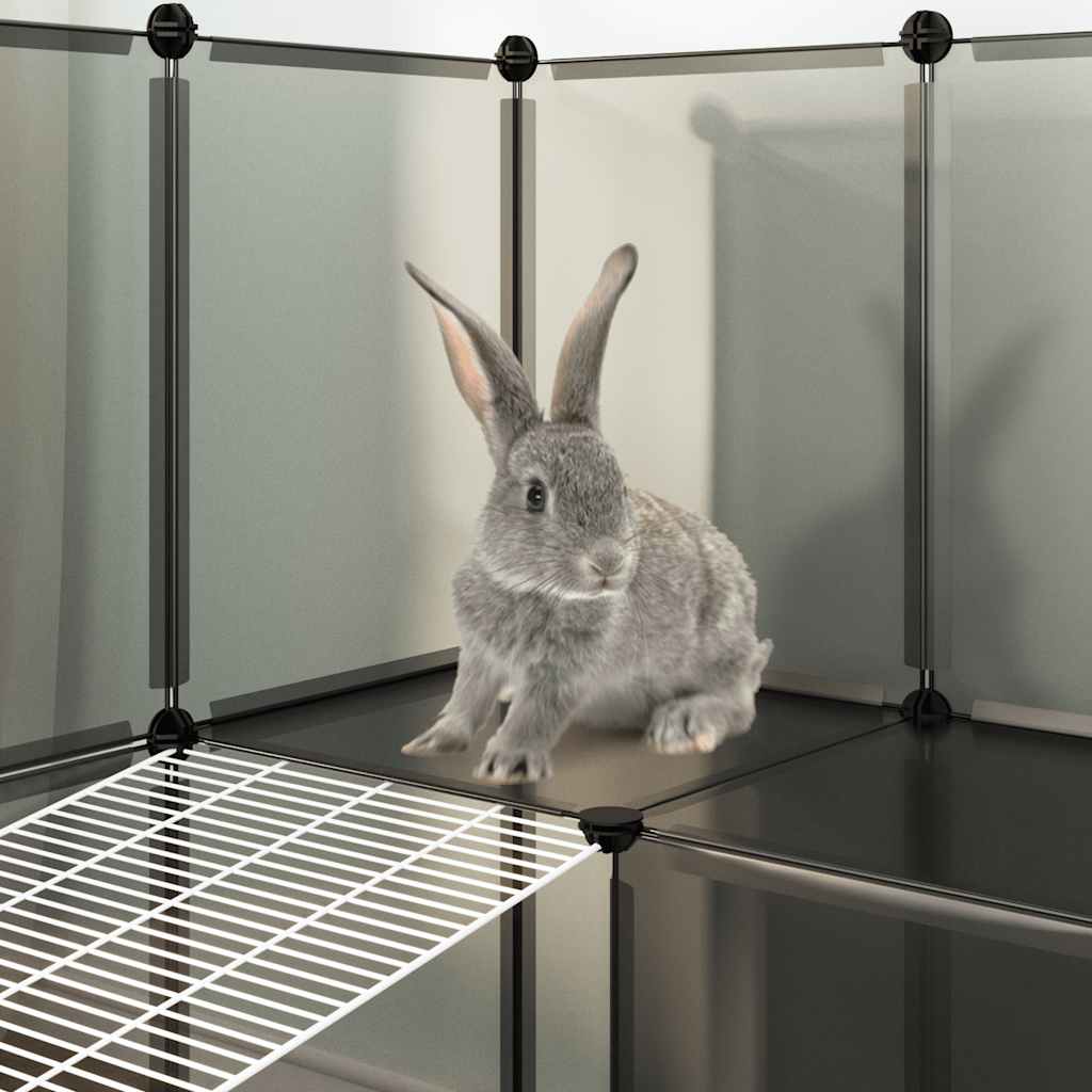 vidaXL Kleintierkäfig Schwarz 143x107x93 cm PP und Stahl