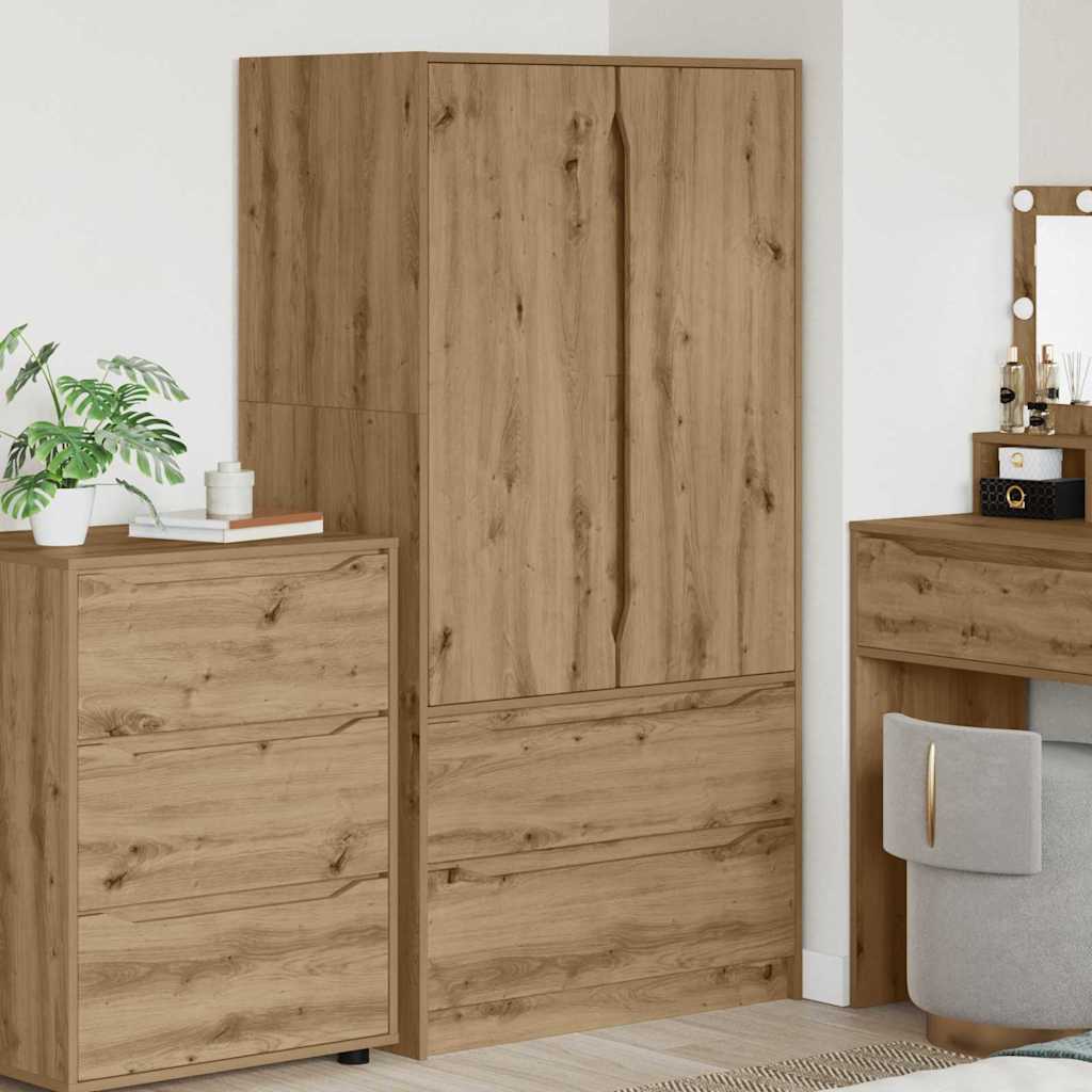vidaXL Badezimmerschrank mit Tür Weiß 79,5 x 49 x 156 cm Holzwerkstoff