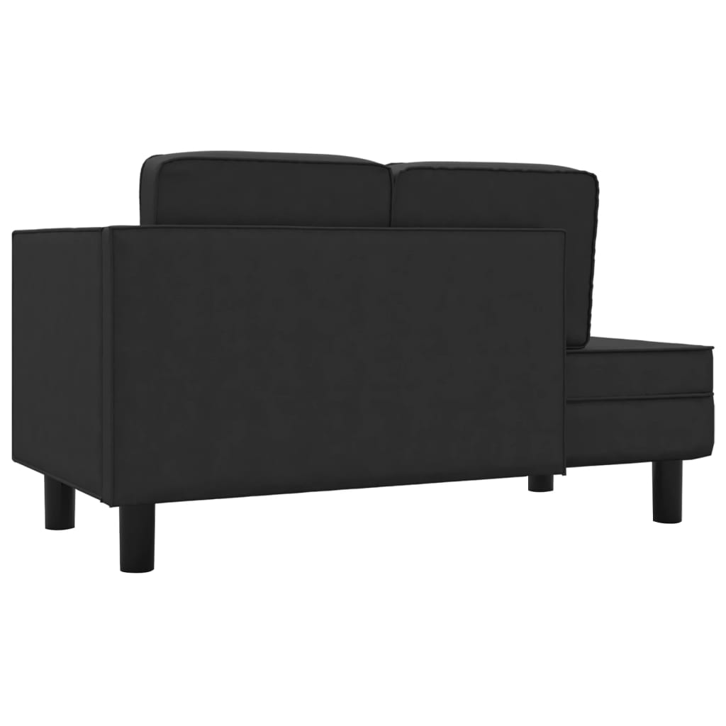 vidaXL Chaiselongue mit Kissen und Nackenrolle Schwarz Kunstleder
