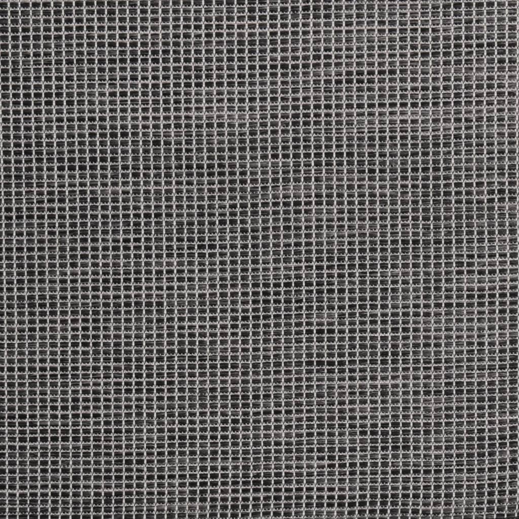 vidaXL Outdoor-Teppich Flachgewebe 80x250 cm Grau