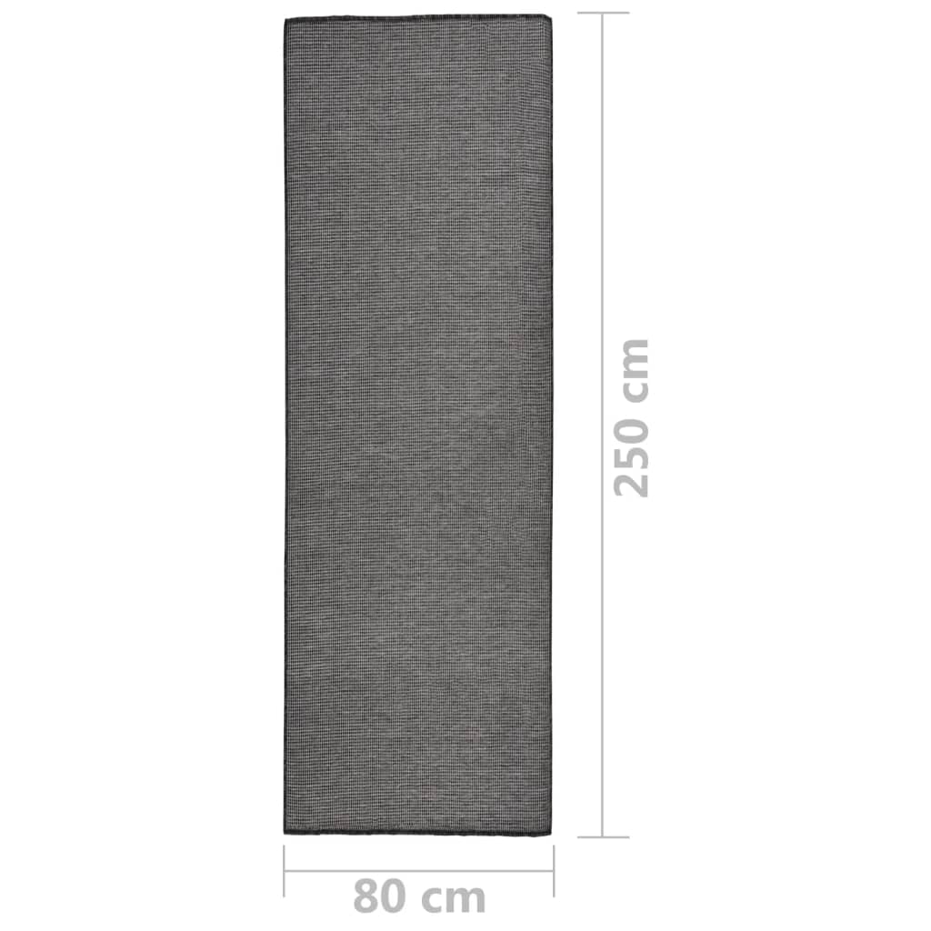 vidaXL Outdoor-Teppich Flachgewebe 80x250 cm Grau