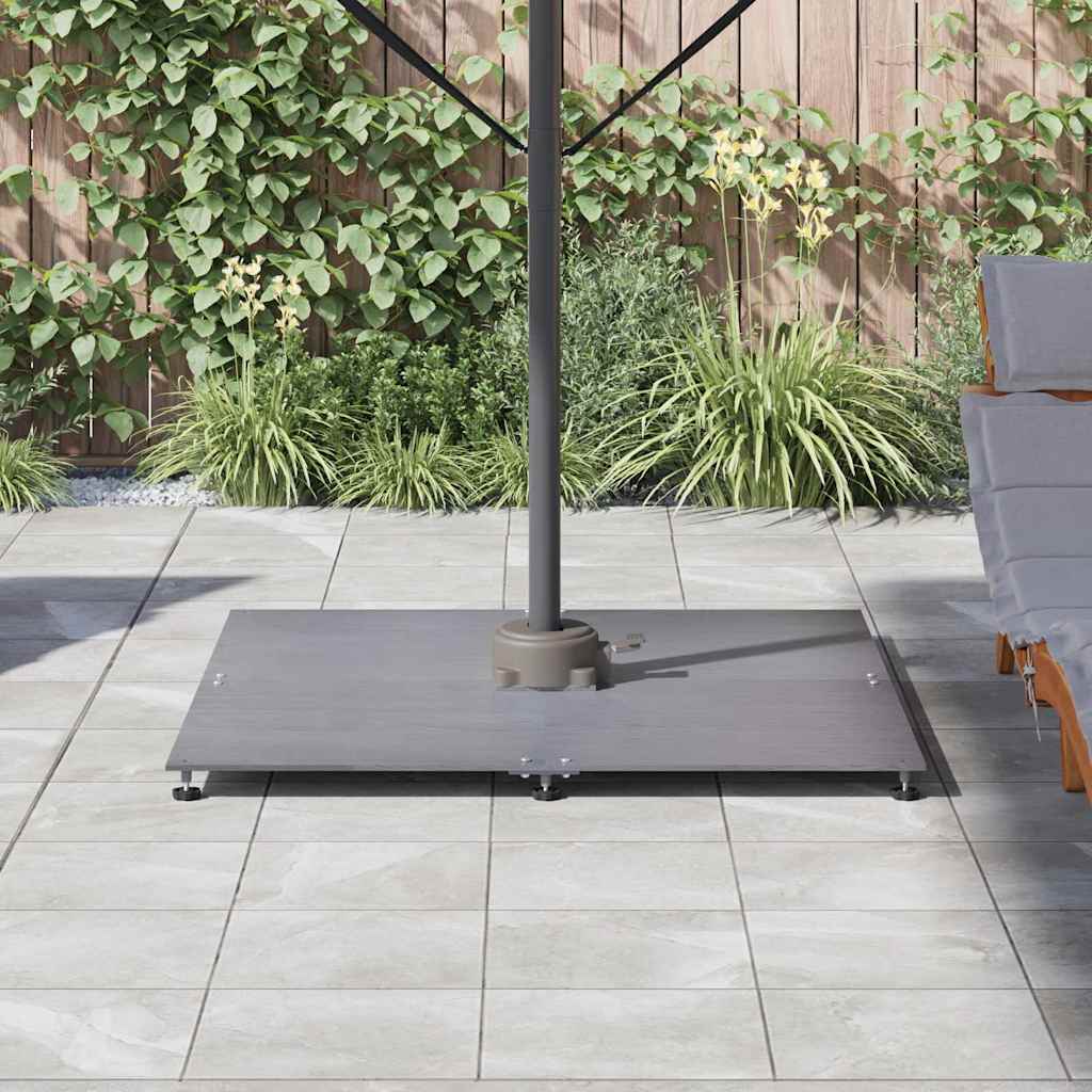 vidaXL Sonnenschirmständer Dunkelgrau Holzlook 100 x 100 x 4 cm Stahl