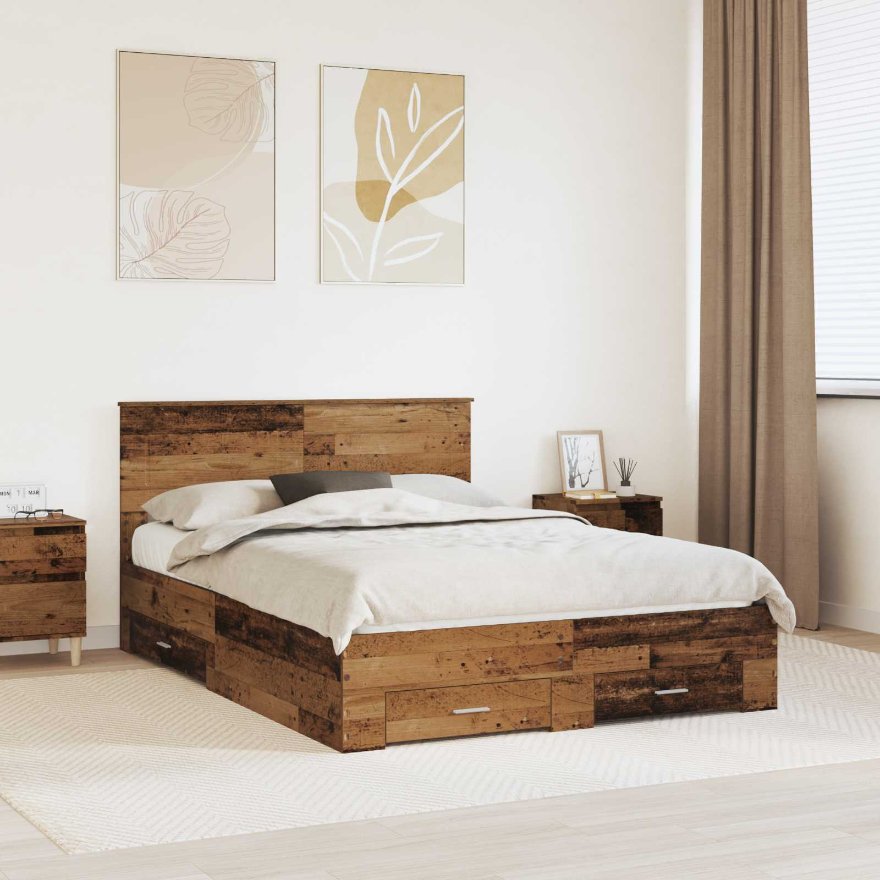 vidaXL Bettrahmen mit Kopfteil Weiß 200 x 200 cm Holzwerkstoff