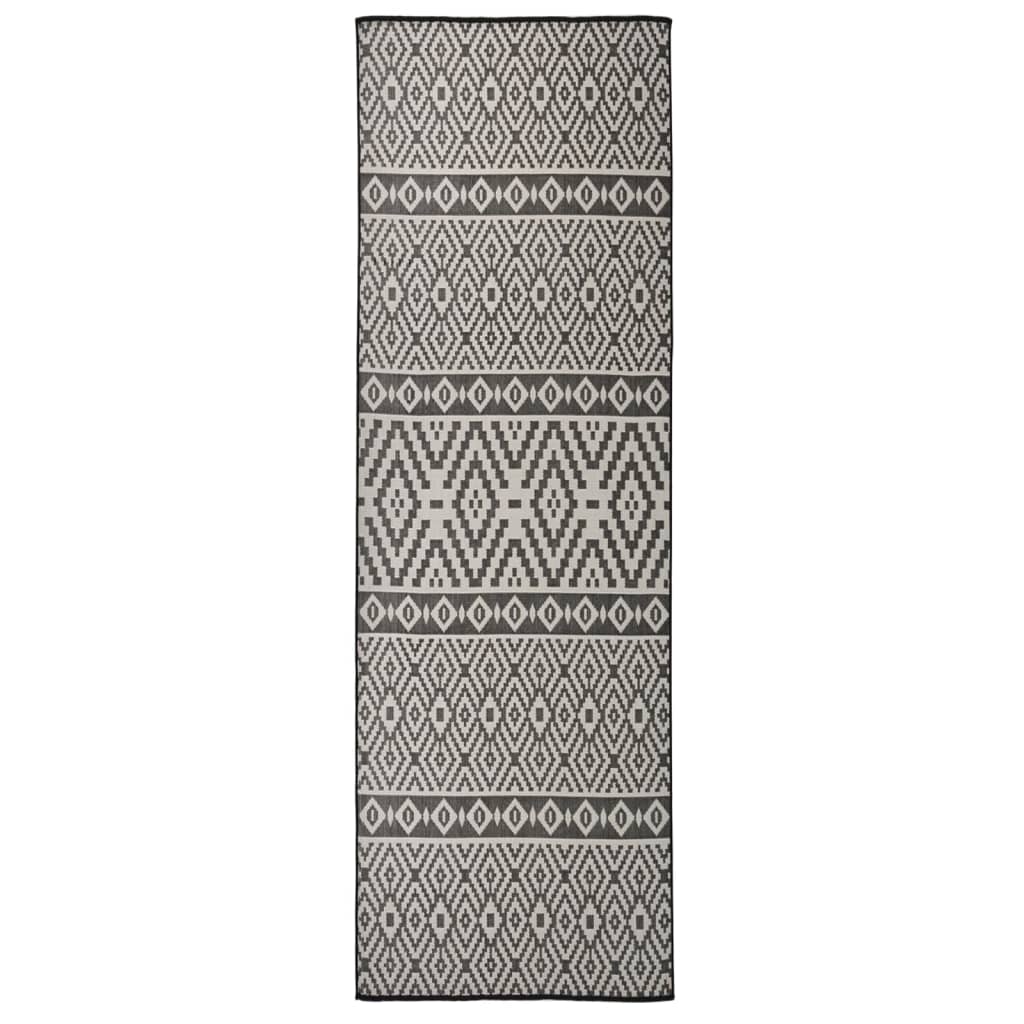 vidaXL Outdoor-Teppich Flachgewebe 80x250 cm Grau