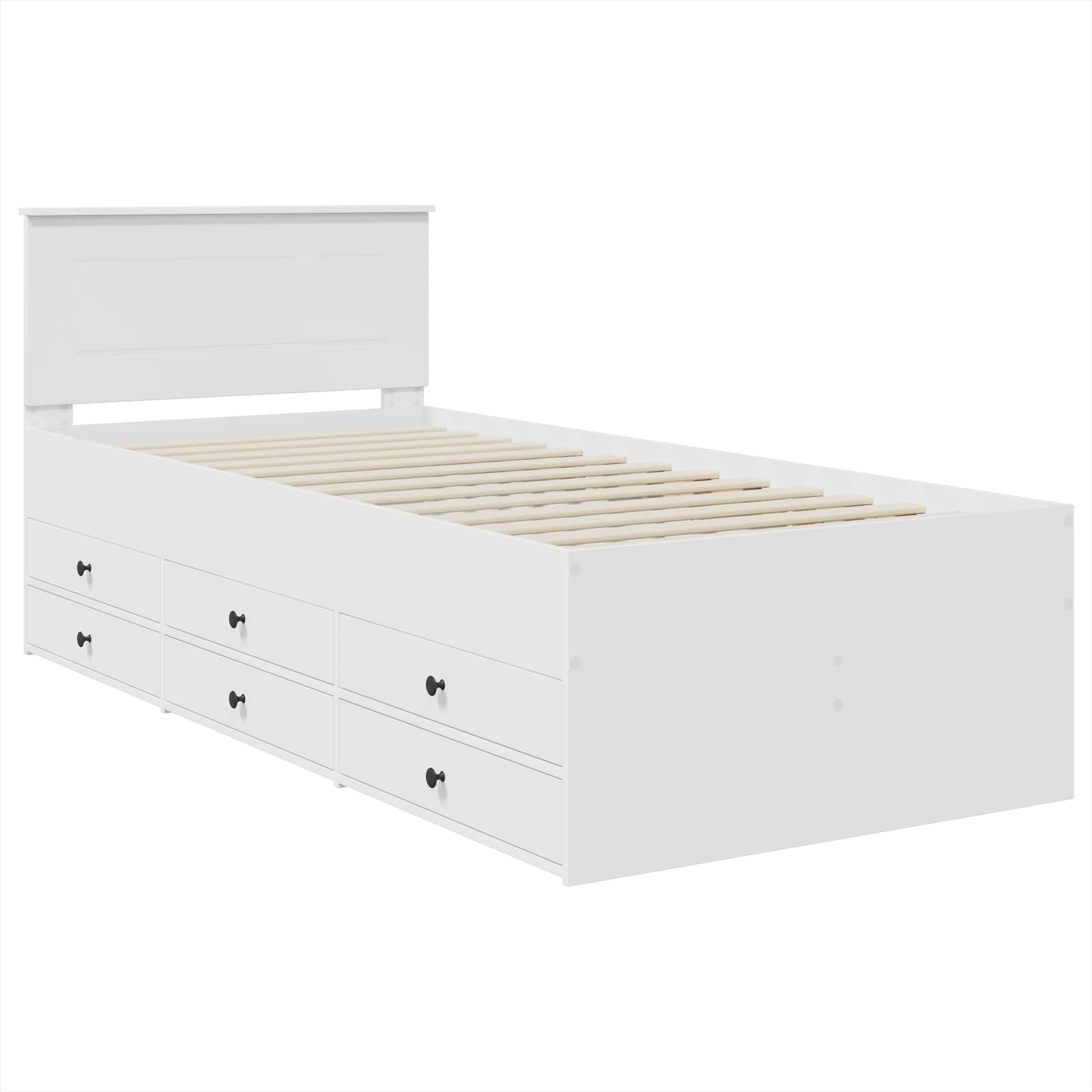 Tagesbett Weiß und Schwarz 100 x 200 cm Holzwerkstoff