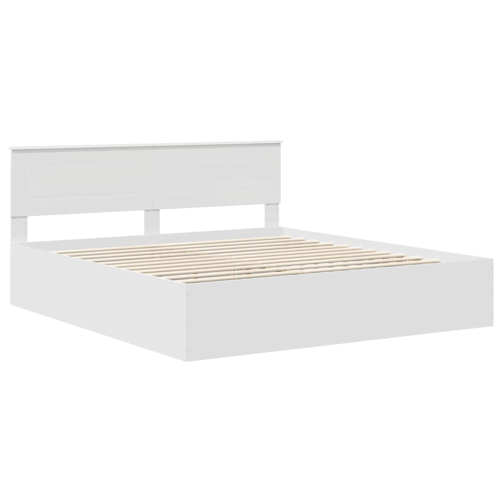 vidaXL Bettrahmen mit Kopfteil Weiß 200 x 200 cm Holzwerkstoff