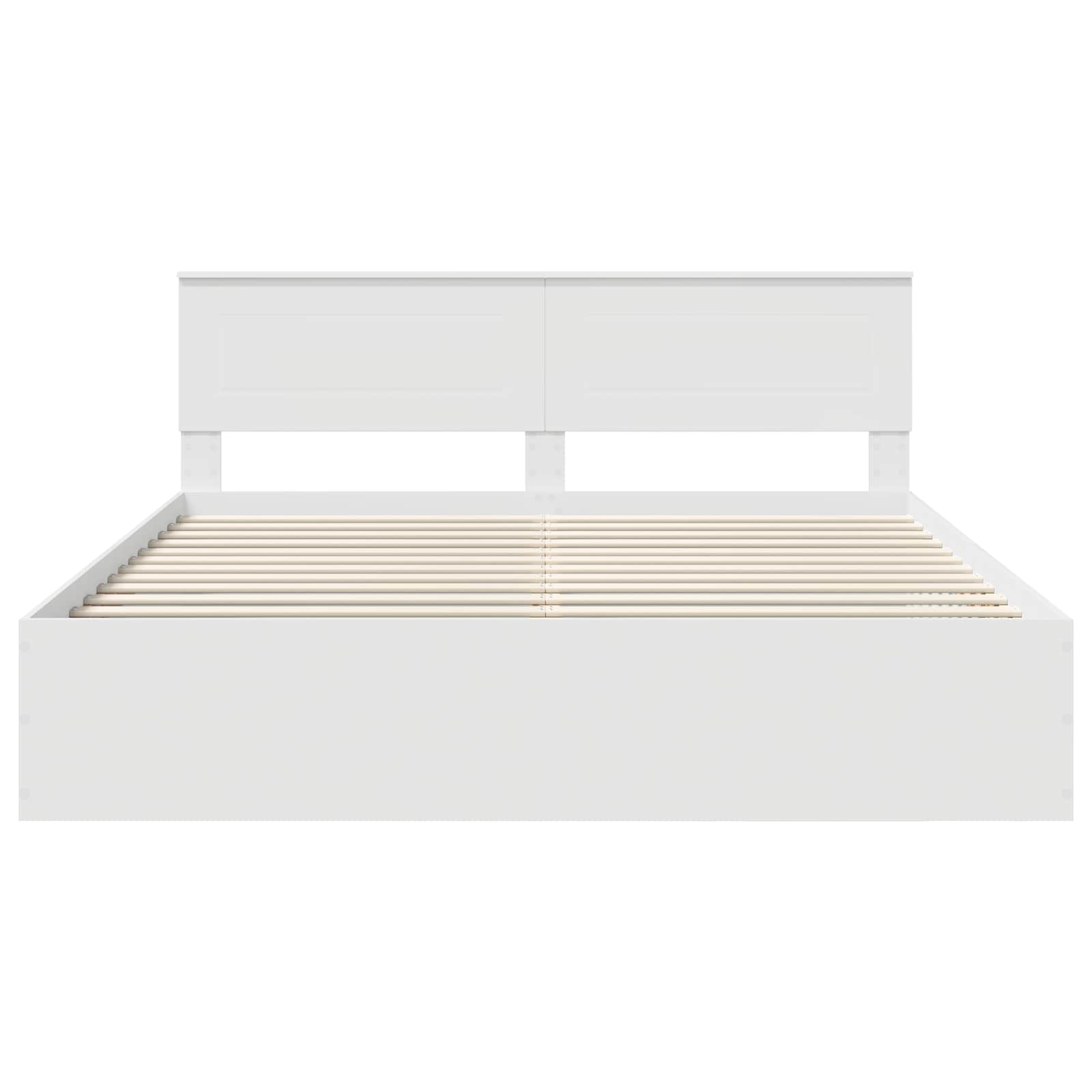 vidaXL Bettrahmen mit Kopfteil Weiß 200 x 200 cm Holzwerkstoff