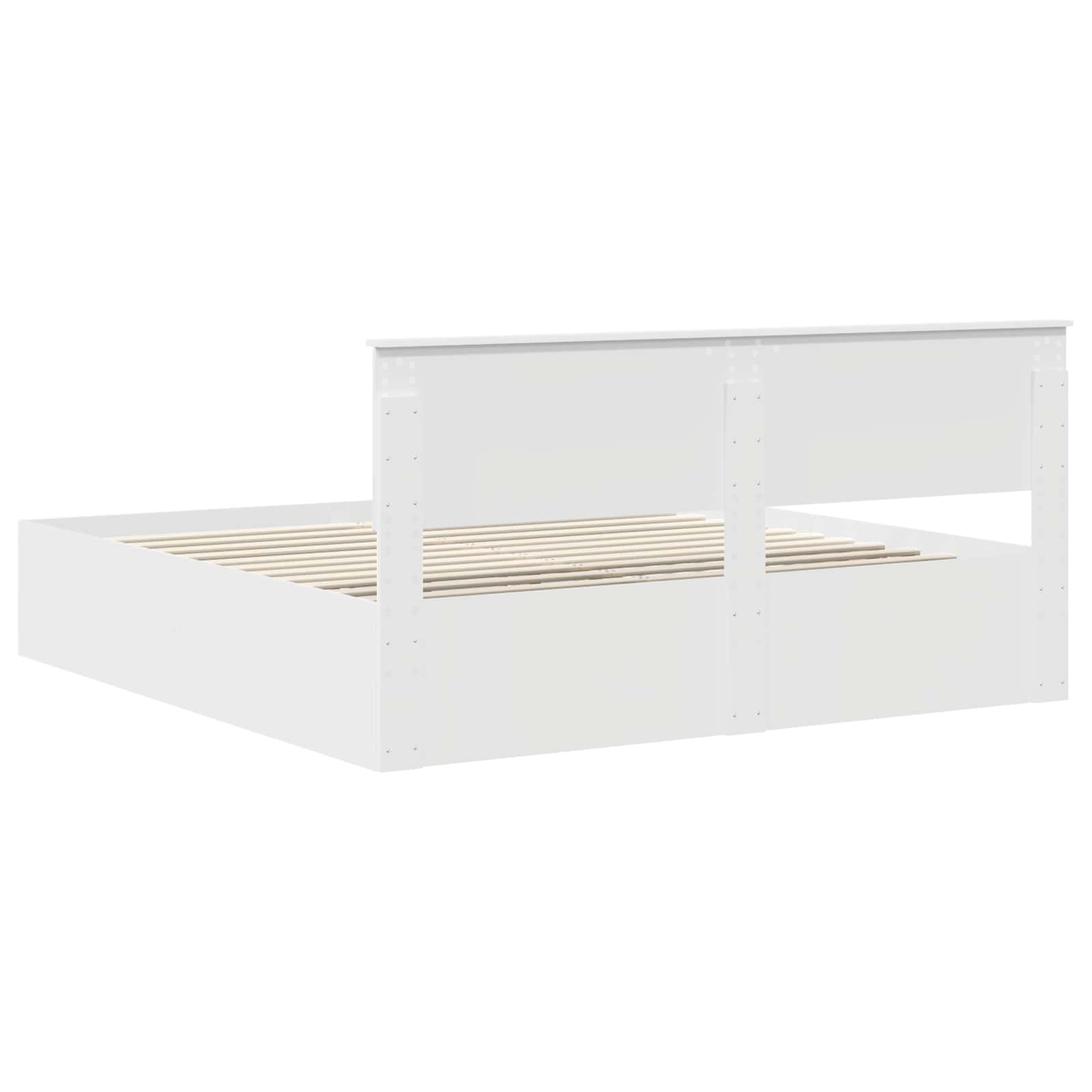 vidaXL Bettrahmen mit Kopfteil Weiß 200 x 200 cm Holzwerkstoff