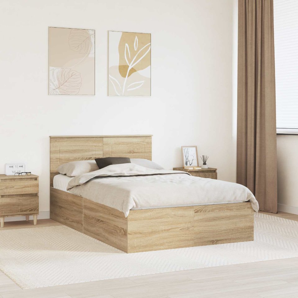 vidaXL Bettrahmen mit Kopfteil Weiß 200 x 200 cm Holzwerkstoff