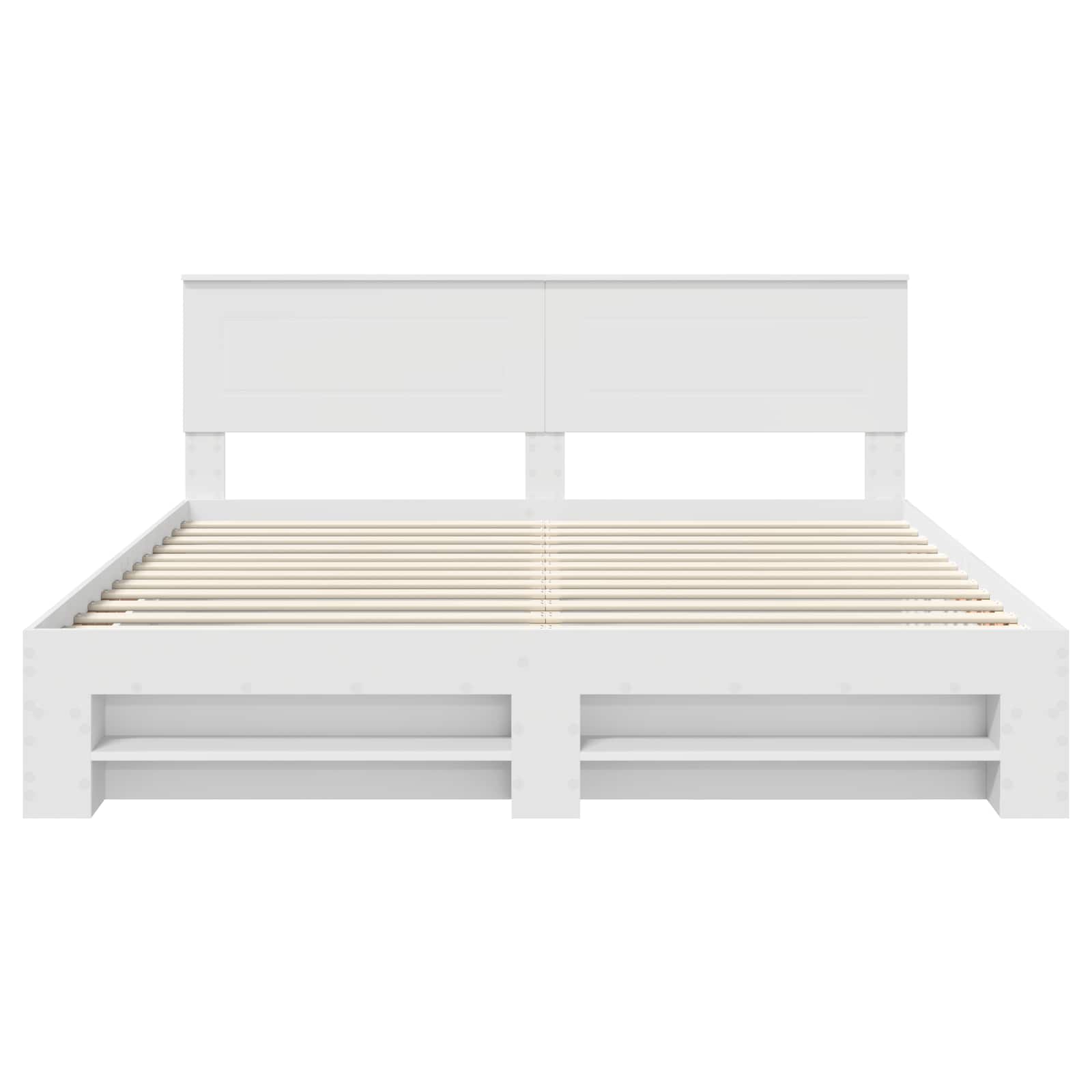 vidaXL Bettrahmen mit Kopfteil Weiß 200 x 200 cm Holzwerkstoff