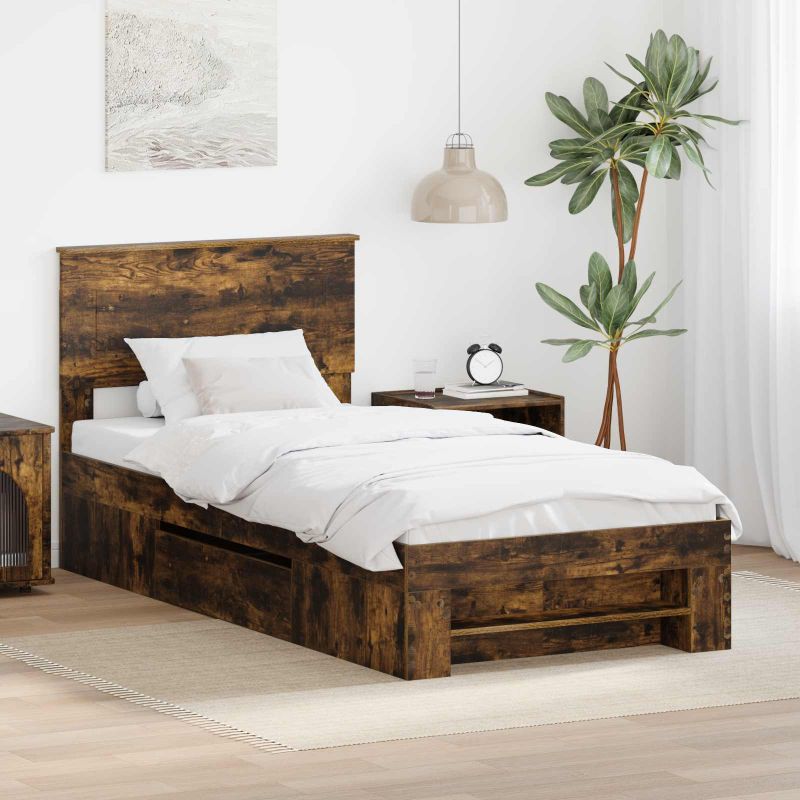 vidaXL Bettrahmen mit Kopfteil Weiß 200 x 200 cm Holzwerkstoff