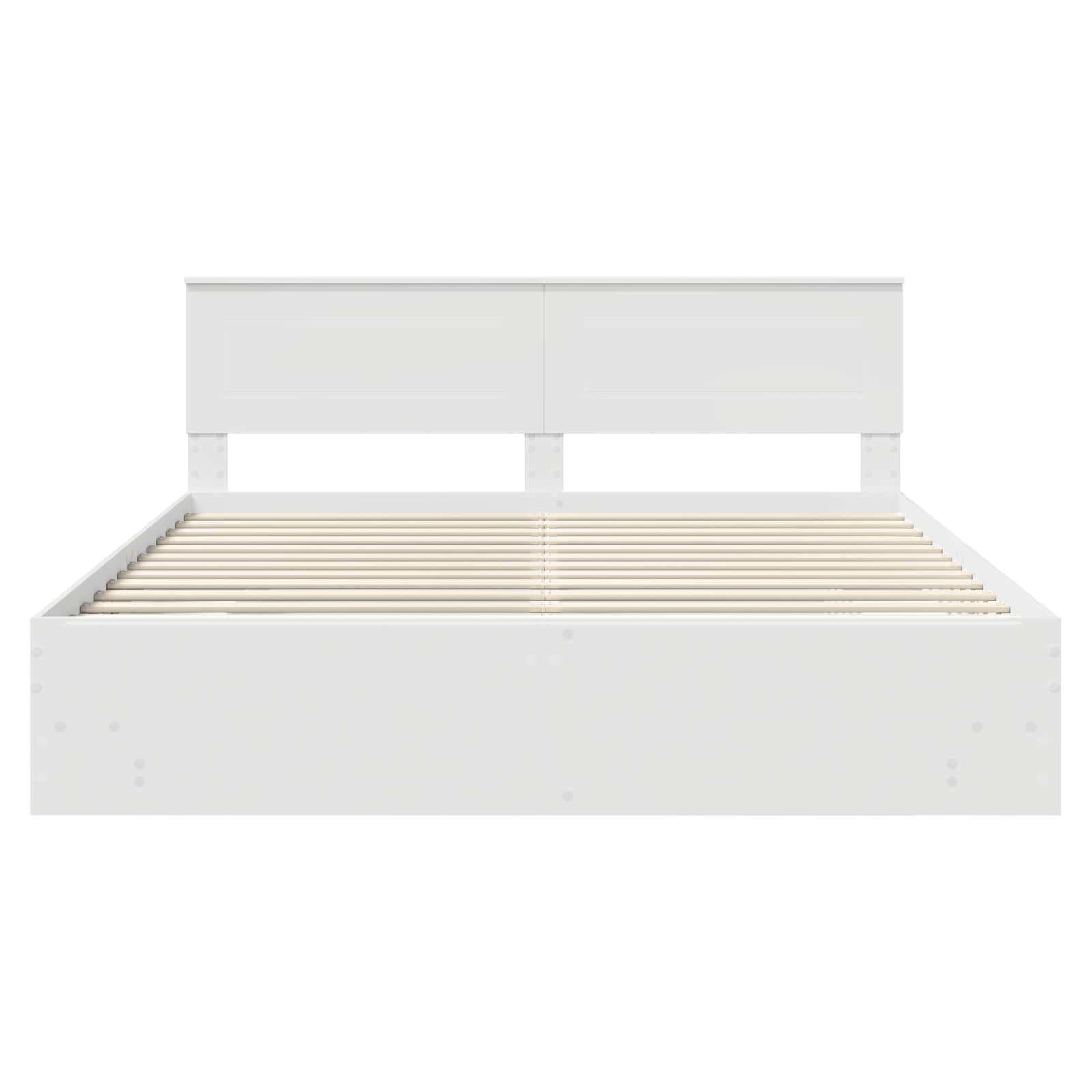 vidaXL Bettrahmen mit Kopfteil Weiß 200 x 200 cm Holzwerkstoff
