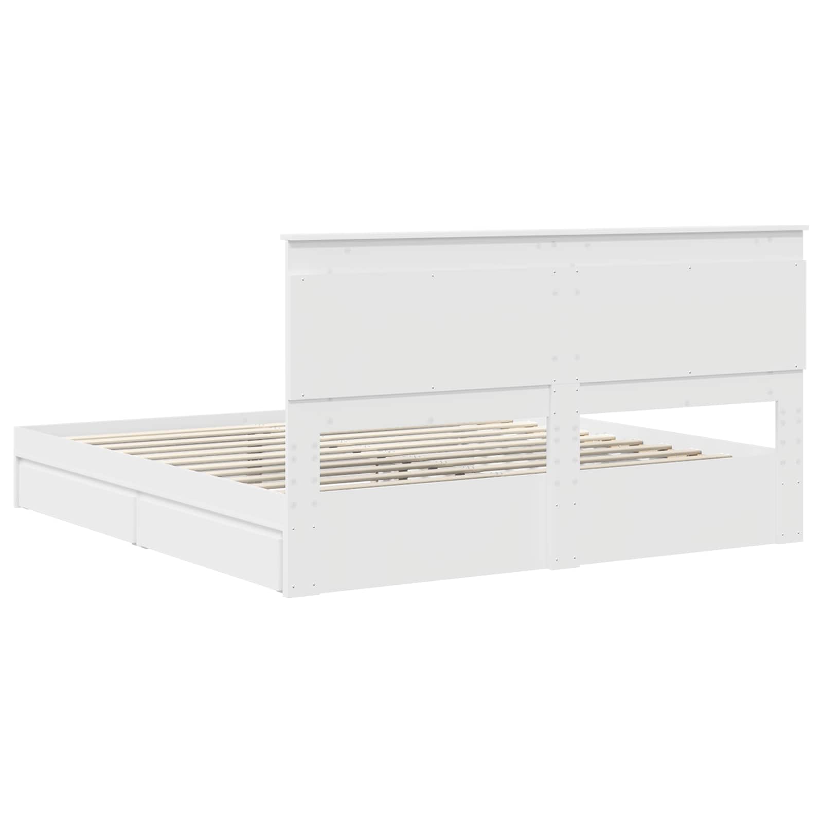 vidaXL Aufbewahrungsbett mit Kopfteil Weiß 200 x 200 cm Holzwerkstoff