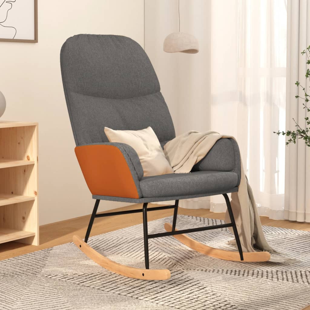 Schaukelsessel mit Hocker Blau Stoff