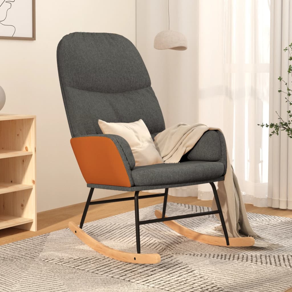 Schaukelsessel mit Hocker Blau Stoff