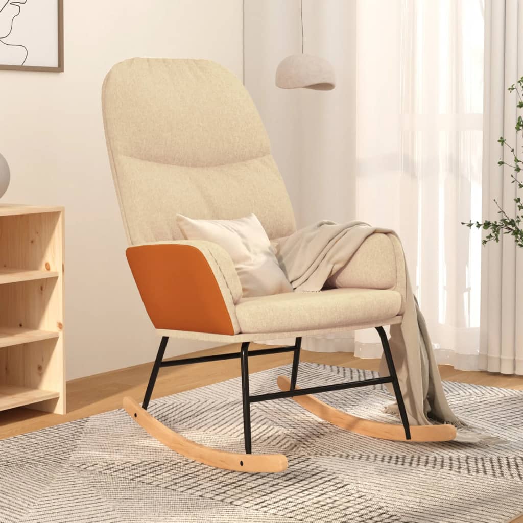 Schaukelsessel mit Hocker Blau Stoff