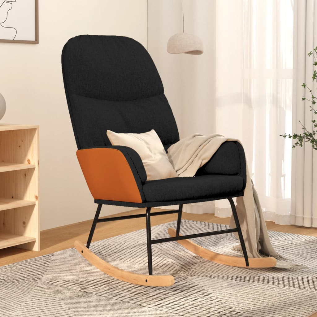 Schaukelsessel mit Hocker Blau Stoff