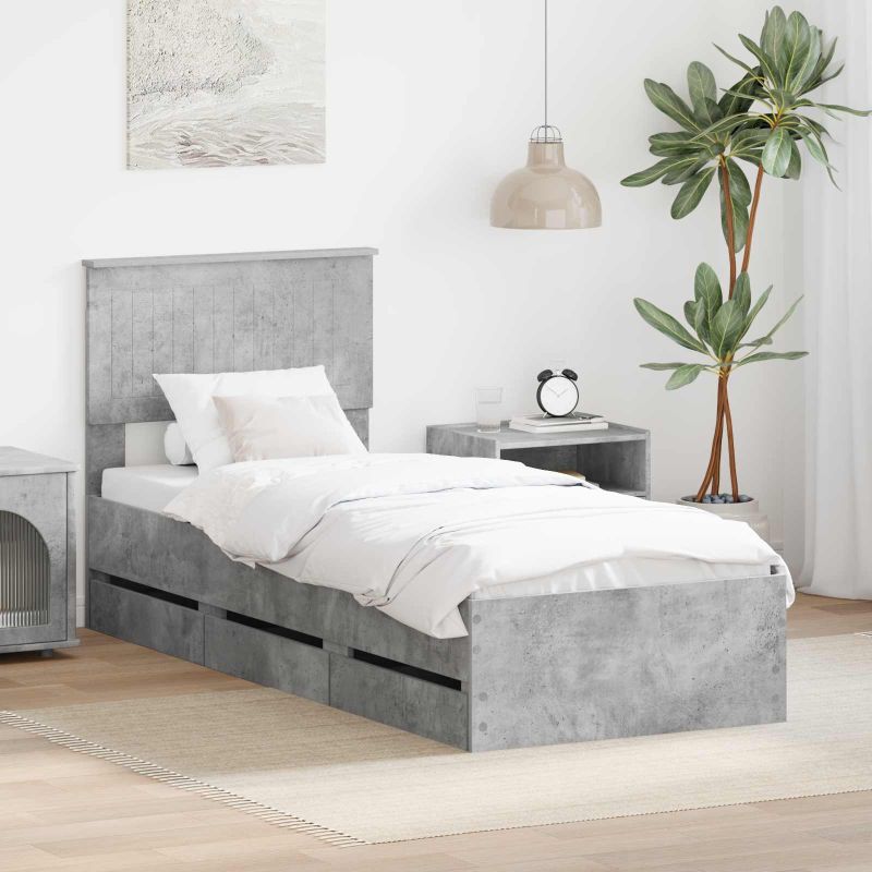 vidaXL Bettrahmen mit Schubladen Weiß 200 x 200 cm Ingenieurs Holz