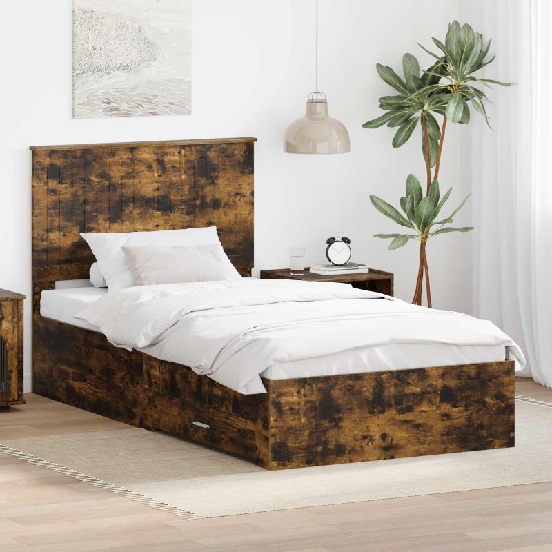 vidaXL Bettrahmen mit Kopfteil Weiß 200 x 200 cm Holzwerkstoff