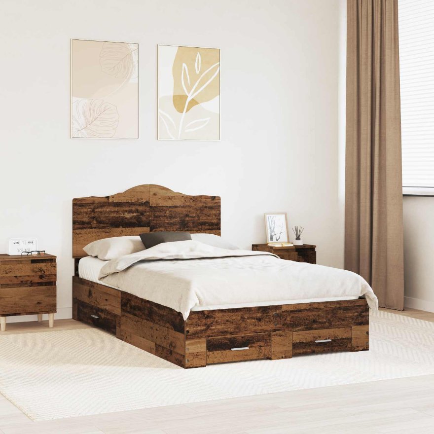 vidaXL Bettrahmen mit Kopfteil Weiß 200 x 200 cm Holzwerkstoff