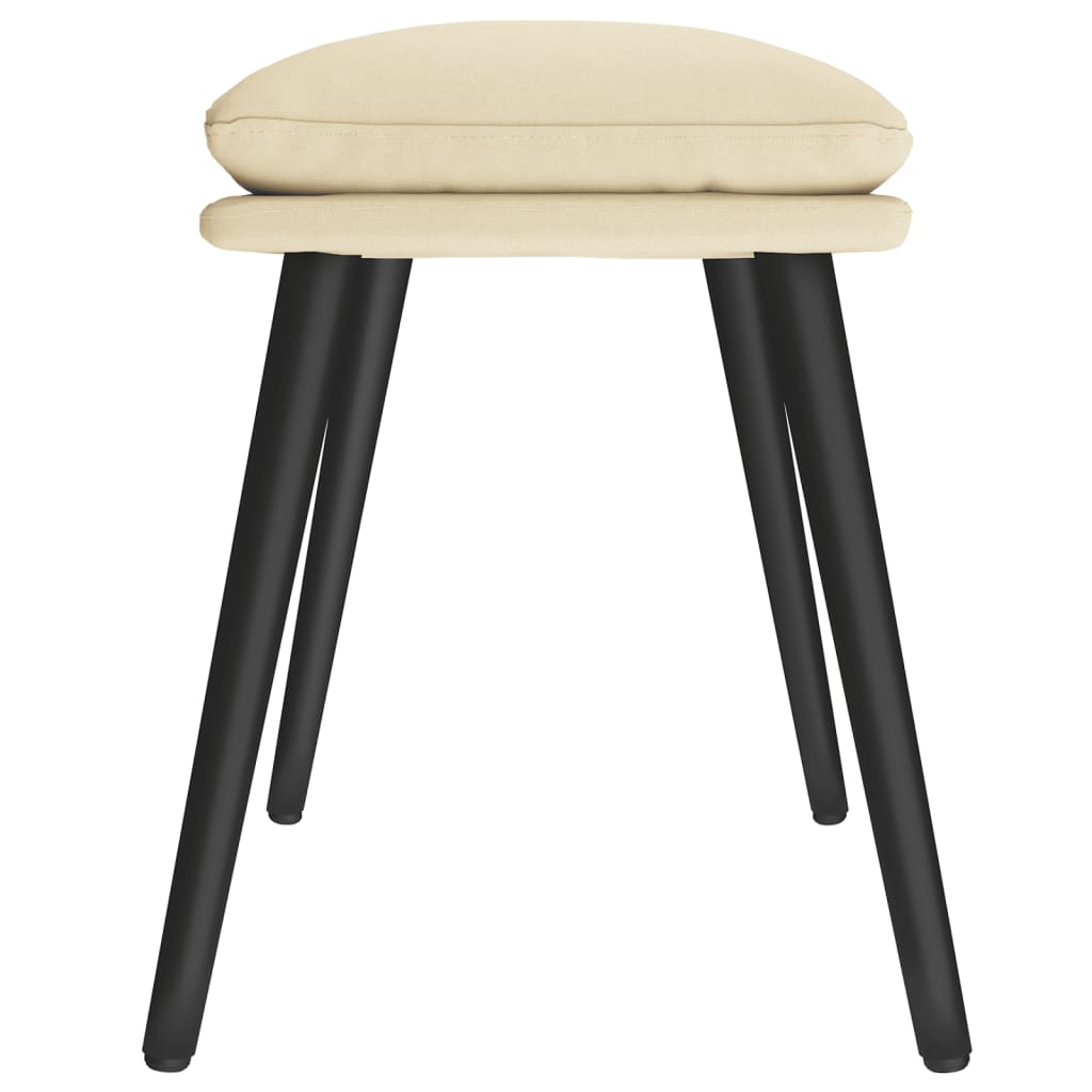 vidaXL Fußhocker Creme 45x29,5x35 cm Stoff