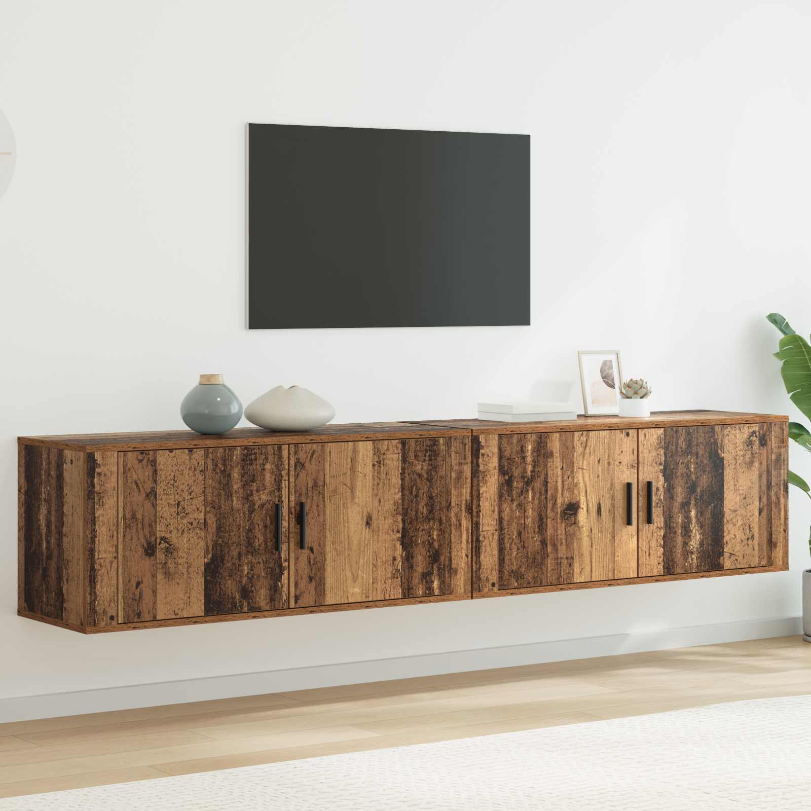 TV-Wandschränke 2 Stk. Weiß 57x34,5x40 cm