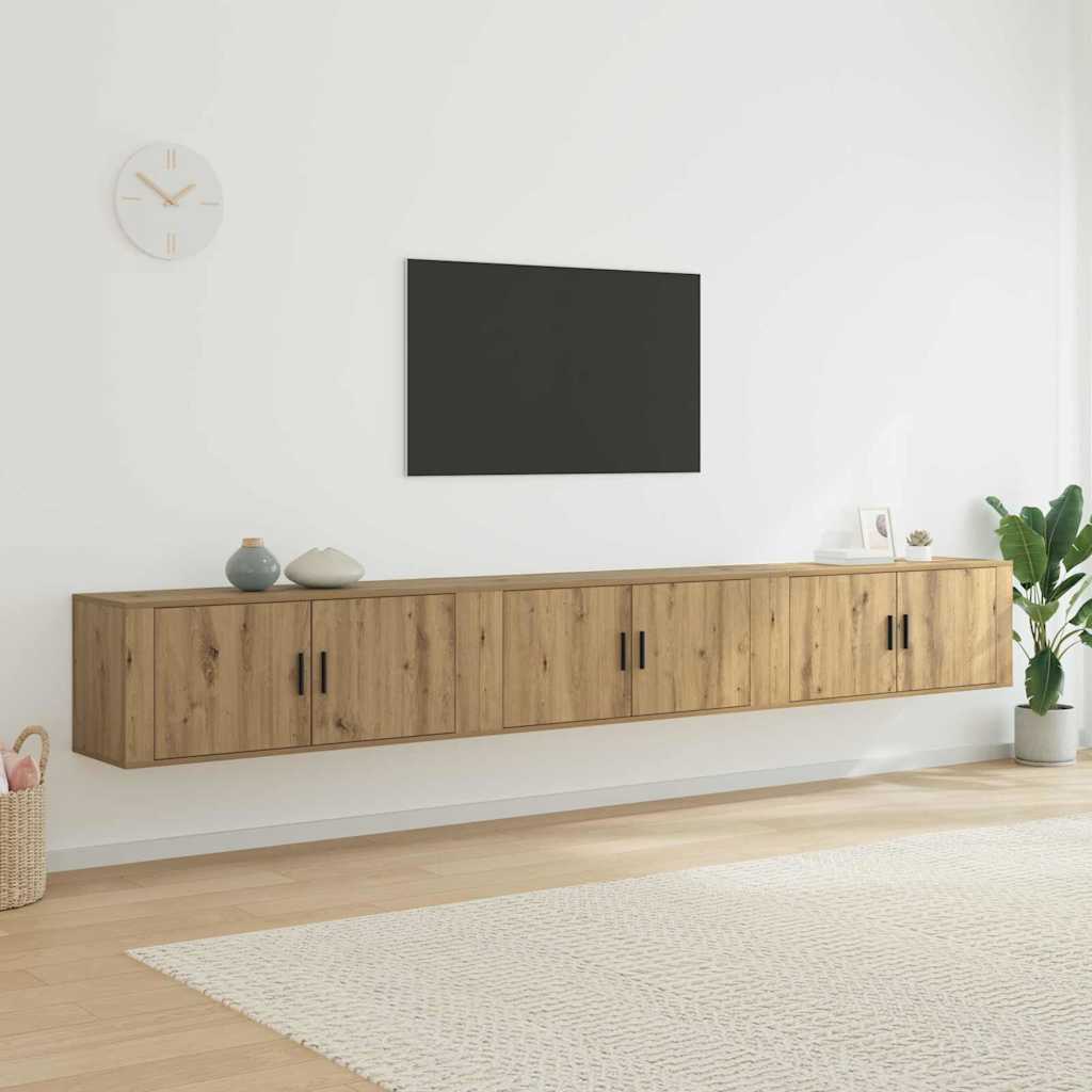 TV-Wandschränke 2 Stk. Weiß 57x34,5x40 cm