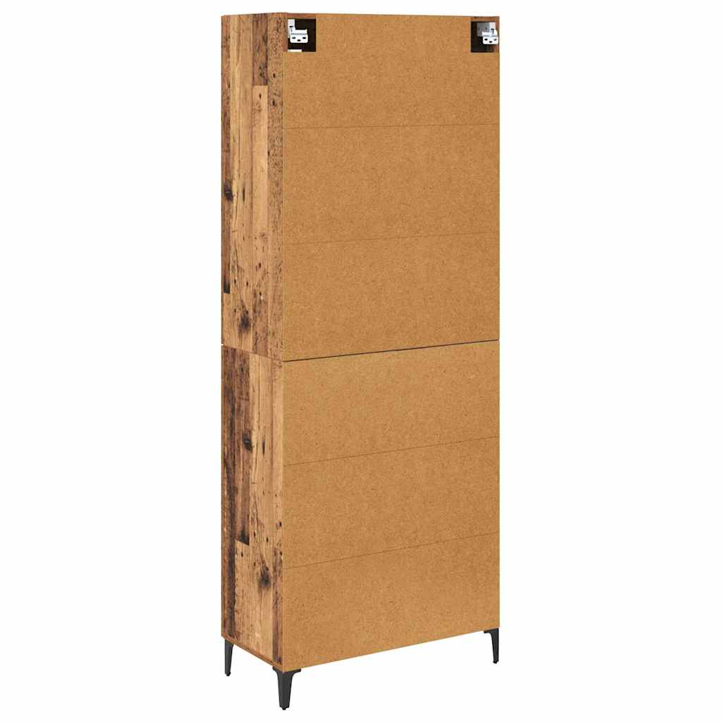 vidaXL Highboard Wandmontiert Altholz 69,5 x 34 x 180 cm Holzwerkstoff