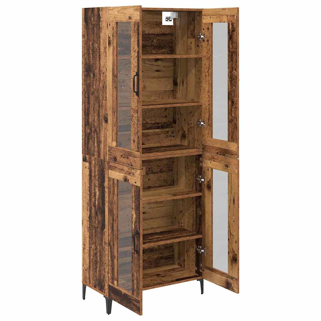 vidaXL Highboard Wandmontiert Altholz 69,5 x 34 x 180 cm Holzwerkstoff