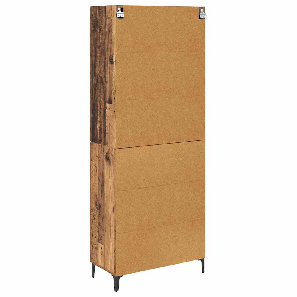 vidaXL Highboard Wandmontiert Altholz 69,5 x 34 x 180 cm Holzwerkstoff