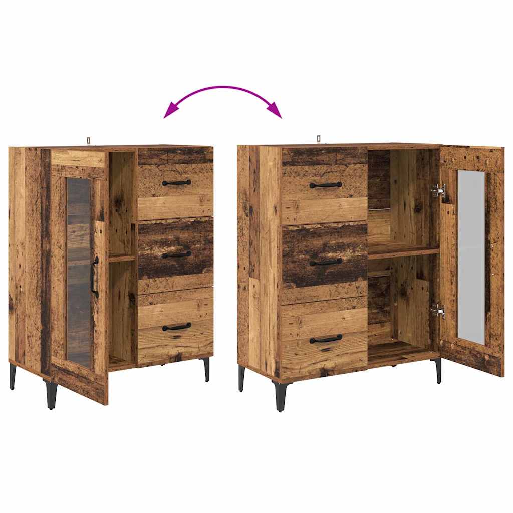 vidaXL Highboard Wandmontiert Altholz 69,5 x 34 x 180 cm Holzwerkstoff