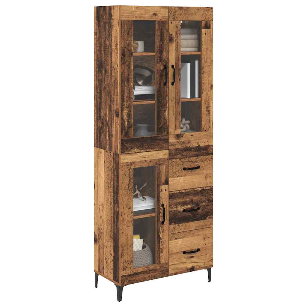 vidaXL Highboard Wandmontiert Altholz 69,5 x 34 x 180 cm Holzwerkstoff