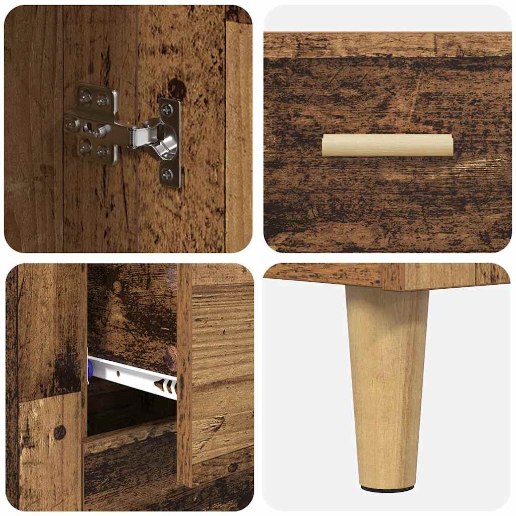 vidaXL Highboard Altholz 69,5 x 34 x 180 cm Holzwerkstoff