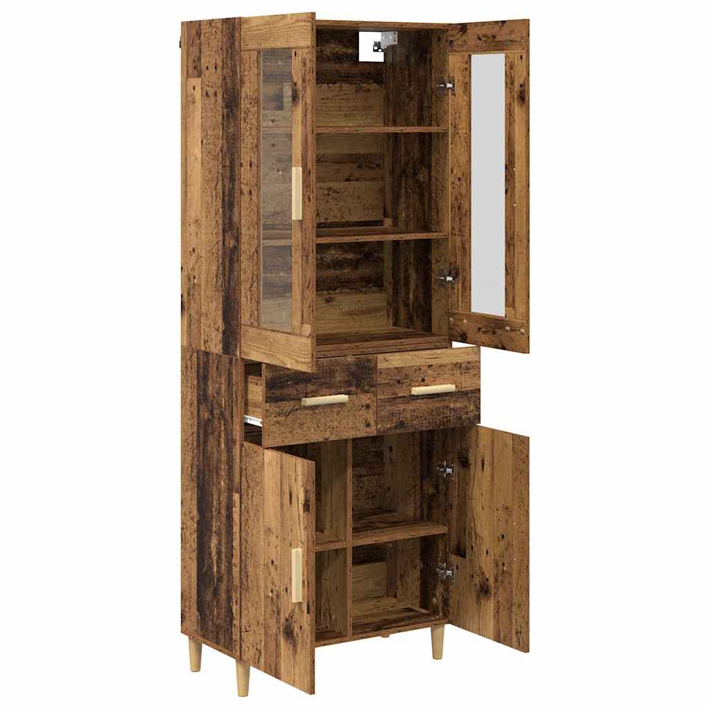 vidaXL Highboard Altholz 69,5 x 34 x 180 cm Holzwerkstoff