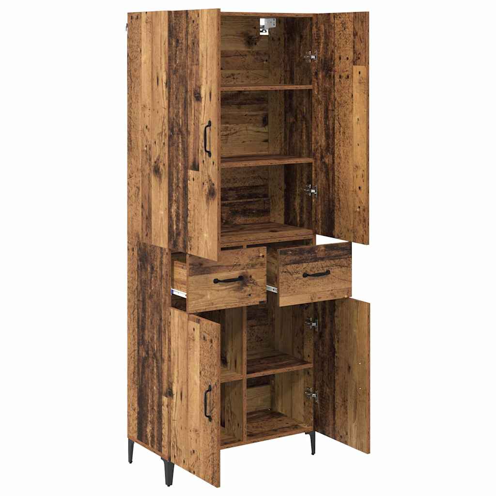 vidaXL Highboard Wandmontiert Altholz 69,5 x 34 x 180 cm Holzwerkstoff