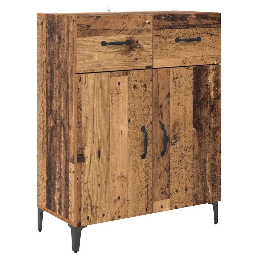 vidaXL Highboard Wandmontiert Altholz 69,5 x 34 x 180 cm Holzwerkstoff