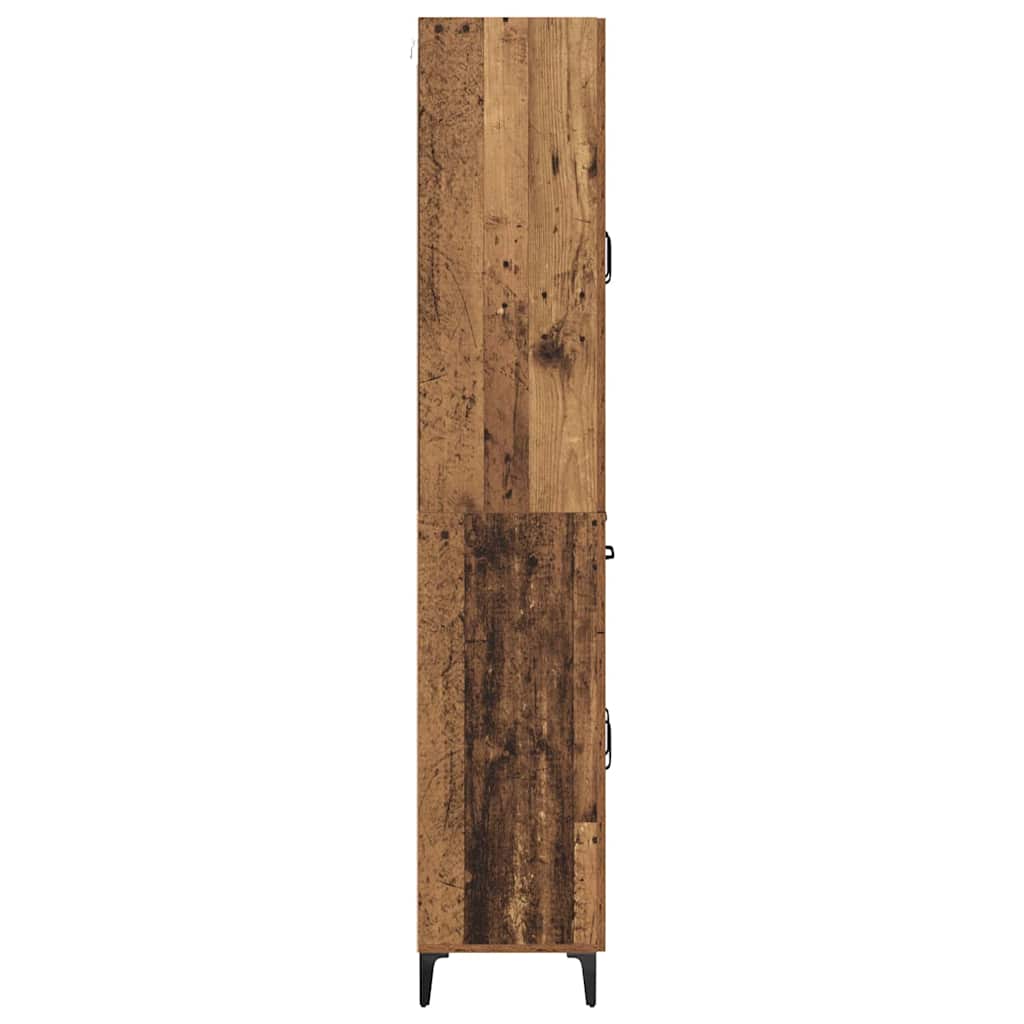 vidaXL Highboard Wandmontiert Altholz 69,5 x 34 x 180 cm Holzwerkstoff