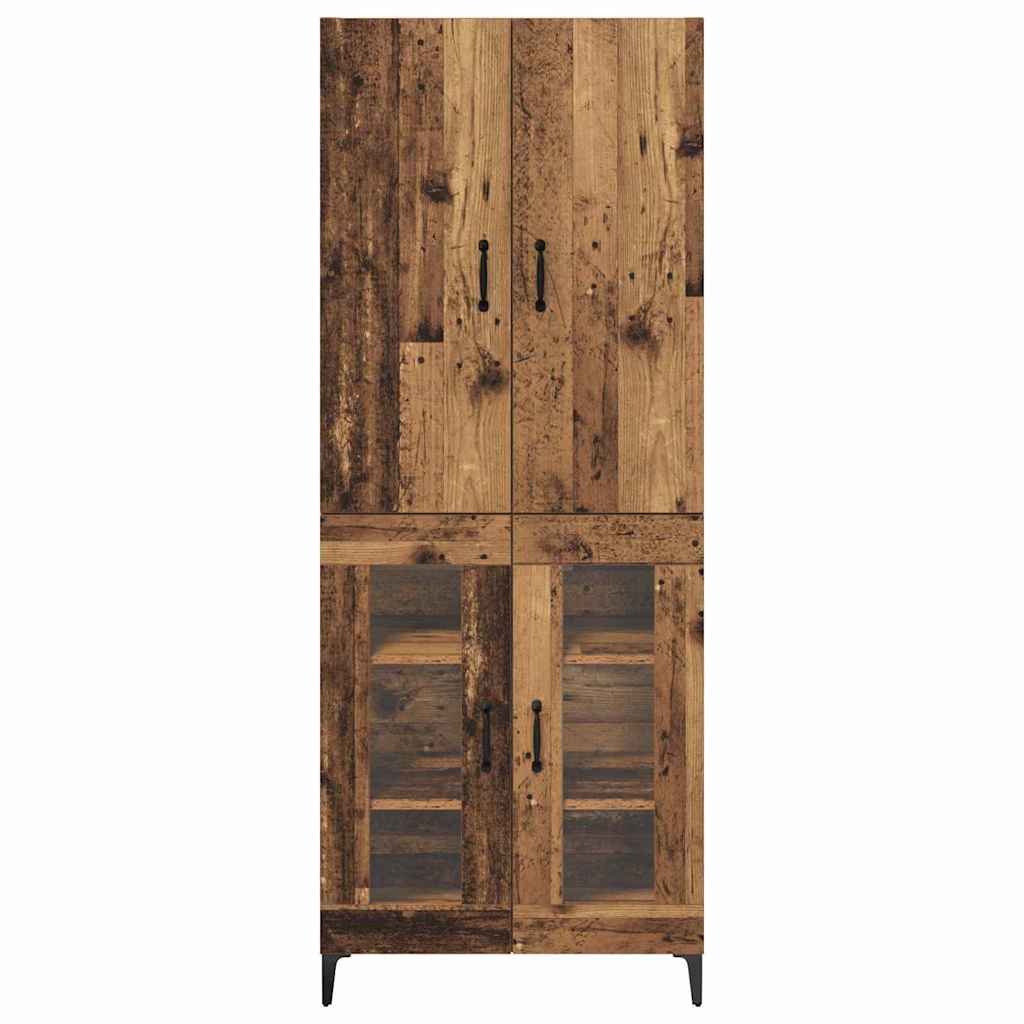 vidaXL Highboard Wandmontiert Altholz 69,5 x 34 x 180 cm Holzwerkstoff