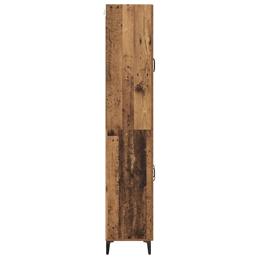 vidaXL Highboard Wandmontiert Altholz 69,5 x 34 x 180 cm Holzwerkstoff